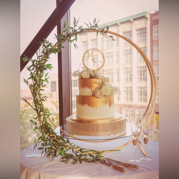 COPY - Gold Double Hoop Cake Stand - Picture 2 of 2